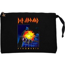 Def Leppard Pyromania Siyah Clutch Astarlı Cüzdan / El Çantası