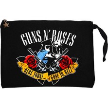 Guns N' Roses Gone To Hell Siyah Clutch Astarlı Cüzdan / El Çantası