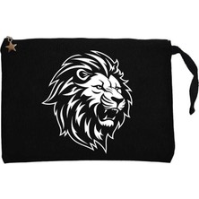 Black And White Lion Siyah Clutch Astarlı Cüzdan / El Çantası