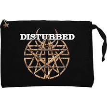 Disturbed Logo 2 Siyah Clutch Astarlı Cüzdan / El Çantası