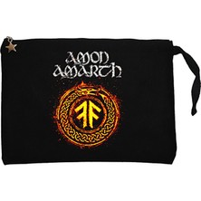 Amon Amarth Skull Siyah Clutch Astarlı Cüzdan / El Çantası
