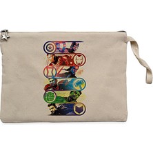 Marvel Heroes Krem Clutch Astarlı Cüzdan / El Çantası