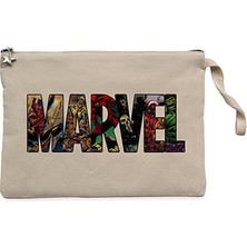 Marvel Heroes In Post 2 Krem Clutch Astarlı Cüzdan / El Çantası