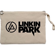 Linkin Park Logo And Text Krem Clutch Astarlı Cüzdan / El Çantası
