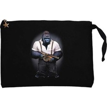 Goril Mafia Siyah Clutch Astarlı Cüzdan / El Çantası