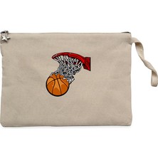 Basketball Hoop Krem Clutch Astarlı Cüzdan / El Çantası