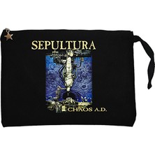 Sepultura Chaos A.d. Siyah Clutch Astarlı Cüzdan / El Çantası