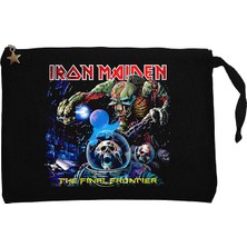 Iron Maiden The Final Frontier Siyah Clutch Astarlı Cüzdan / El Çantası