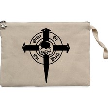 Black Label Society Order Of Black Skull Krem Clutch Astarlı Cüzdan / El Çantası