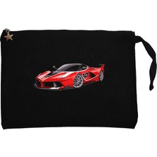 Asphalt 9 Legends Red Car Siyah Clutch Astarlı Cüzdan / El Çantası