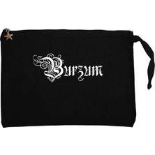 Burzum Design Logo Siyah Clutch Astarlı Cüzdan / El Çantası