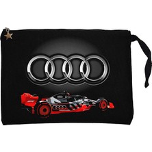 F1 Audi Logo 3D Siyah Clutch Astarlı Cüzdan / El Çantası