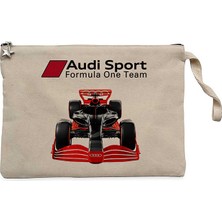 F1 Audi Sport Formula Krem Clutch Astarlı Cüzdan / El Çantası