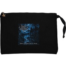 Dark Funeral Where Shadows Forever Reign Siyah Clutch Astarlı Cüzdan / El Çantası