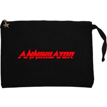 Annihilator Logo Siyah Clutch Astarlı Cüzdan / El Çantası