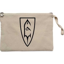 Emperor Shield Woven Krem Clutch Astarlı Cüzdan / El Çantası