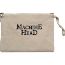 Machine Head Text Krem Clutch Astarlı Cüzdan / El Çantası