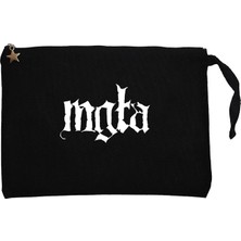 Mgla Logo Siyah Clutch Astarlı Cüzdan / El Çantası