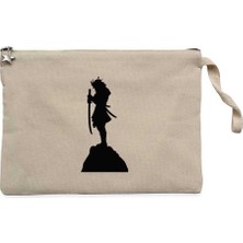 Samurai Portre Krem Clutch Astarlı Cüzdan / El Çantası