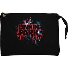 Linkin Park Graphic Design Siyah Clutch Astarlı Cüzdan / El Çantası
