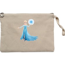 Karlar Ülkesi Elsa Siluet Krem Clutch Astarlı Cüzdan / El Çantası