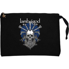 Lamb Of God Bearded Skull Siyah Clutch Astarlı Cüzdan / El Çantası