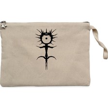 Ghostemane Logo White Krem Clutch Astarlı Cüzdan / El Çantası