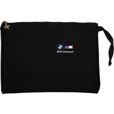 Bmw Logo M Power Motorsport 2 Siyah Clutch Astarlı Cüzdan / El Çantası