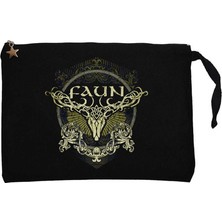 Faun Hirsch Siyah Clutch Astarlı Cüzdan / El Çantası