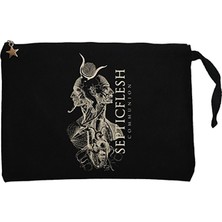 Septicflesh Communion Siyah Clutch Astarlı Cüzdan / El Çantası