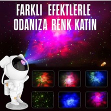 Astronot Tasarımlı Bluetooth Hoparlör & Gece Lambası – 8 Renkli  Projeksiyon, Kumandalı