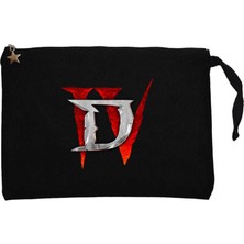 Diablo Iv For Logo Siyah Clutch Astarlı Cüzdan / El Çantası