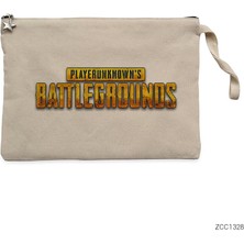 Pubg Logo Krem Clutch Astarlı Cüzdan / El Çantası