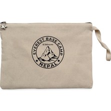 Everest Base Camp Nepal Krem Clutch Astarlı Cüzdan / El Çantası