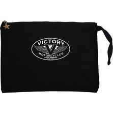 Victory Motorcycles Polaris Logo Siyah Clutch Astarlı Cüzdan / El Çantası