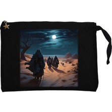 Caravan Advancing In The Moonlight Siyah Clutch Astarlı Cüzdan / El Çantası