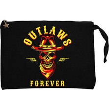 Red Dead Redemption 2 Outlaws Forever Skull Siyah Clutch Astarlı Cüzdan / El Çantası