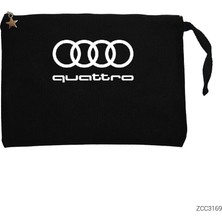Audi Quattro Siyah Clutch Astarlı Cüzdan / El Çantası