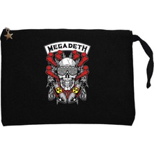 Megadeth Skull And Chemical Bomb Siyah Clutch Astarlı Cüzdan / El Çantası