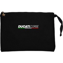 Ducat Corse Text Siyah Clutch Astarlı Cüzdan / El Çantası