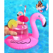 Serenity Haven Flamingo Bardak Tutucu Şişme - Yüzen Içecek Tutacağı-Bardaklık-Deniz Bardak Tutma Şişme-Içecek Tutm