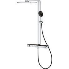 Rainshower Aqua Pure Duvara Monte Termostatik Bataryalı Duş Sistem (Siyah/krom) Grh 100961KI00