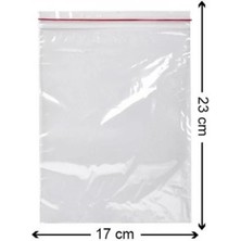 Merpak Ambalaj Kilitli Torba Şeffaf Kilitli Poşet Naylon Torba 17X23 cm 300'LÜ