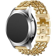 ​​gear S3 (22MM) Uyumlu Krd-17 Metal Kordon Tstk - Gold