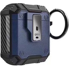 Airpods Uyumlu Tstk Airbag 35 Darbelere Karşı Dayanıklı Düğmeli Kılıf-Mavi