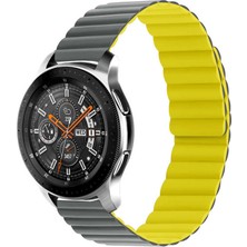 Galaxy Watch 46MM Uyumlu Krd-52 Kordon Tstk - Gri-Sarı