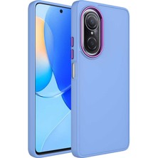 Huawei Nova 9 Se Kılıf Metal Çerçeve ve Buton Tasarımlı Silikon Tstk Luna Kapak-Lila