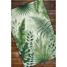 The Reef Design Jungle Yapraklı Halı Dijital Baskılı Halı Dokuma Kaymaz Tabanlı Halı Salon Halısı