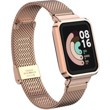Xiaomi Redmi Watch (Mi Watch Lite) Uyumlu Krd-59 Metal Kordon Tstk - Rose Gold
