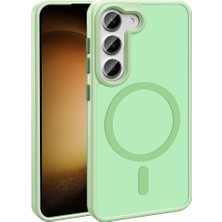 Galaxy S24 Fe Kılıf Magsafe Şarj Özellikli Mat Arka Yüzey Tstk Sio Kapak-Açık Yeşil